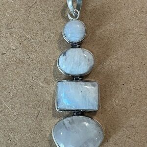 Elegant Moonstone Pendant - 925 Plated/Stamped